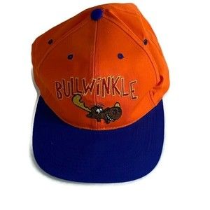 BULLWINKLE Mens Orange Embroidered Snapback Hat Size All Vintage 1993 MCA